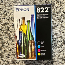 NEW Genuine Epson 822 Ink 4-Pack Black Cyan Magenta Yellow Standard Capacit