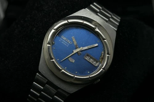 Vintage 1987 Seiko 5 Automatic 7019-5080 Day Date Stainless Steel Japan Watch