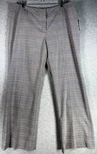 Nine West Women's The Modern Fit Gray Plaid Flare Leg Dress Pants Size 16 NWT