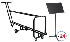 Manhasset Model 1910 Music Stand Cart with 24 Model 48 Symphony Music Stands