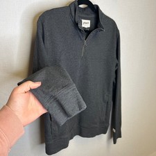 Pact Womens Organic Cotton Quarter Zip Pullover Charcoal Grey Heather Medium