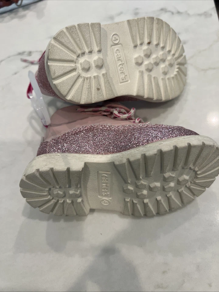 Розовые блестящие сапоги Carter's размер 4 - Изображение 3 из 4