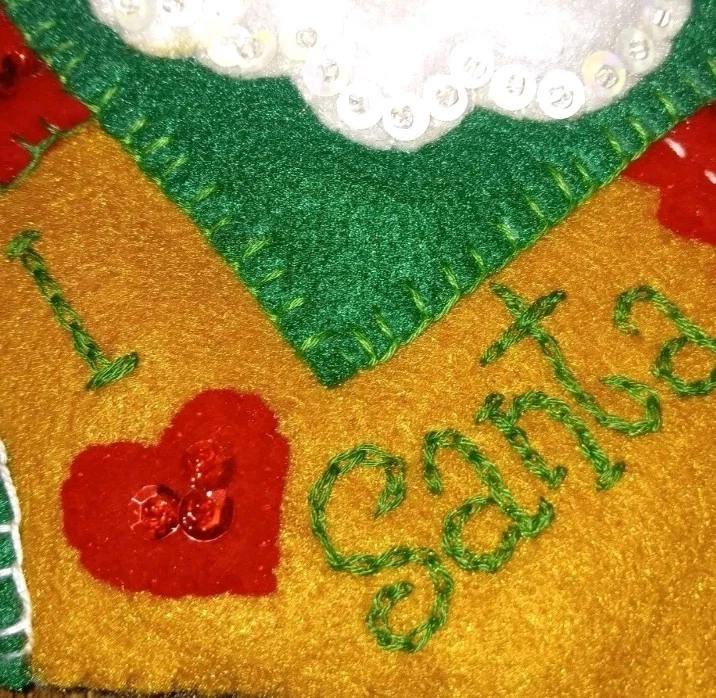 Nuevo Bucilla Temporada Patchwork Navidad Medias Acabadas Papá Noel Muñeco de Nieve Lentejuelas Foto 3 de 4