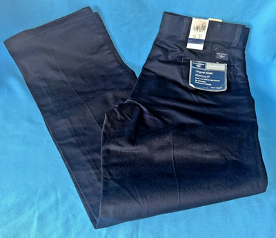 DOCKER CLASSIT FIT Flat Front Navy Blue 32X32 NWT