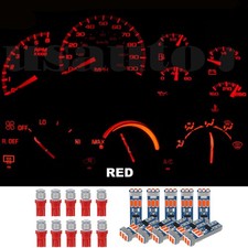 Red Led Light Kit For Chevy Yukon 1995-1999 Cluster Gauge Climate Control Ac