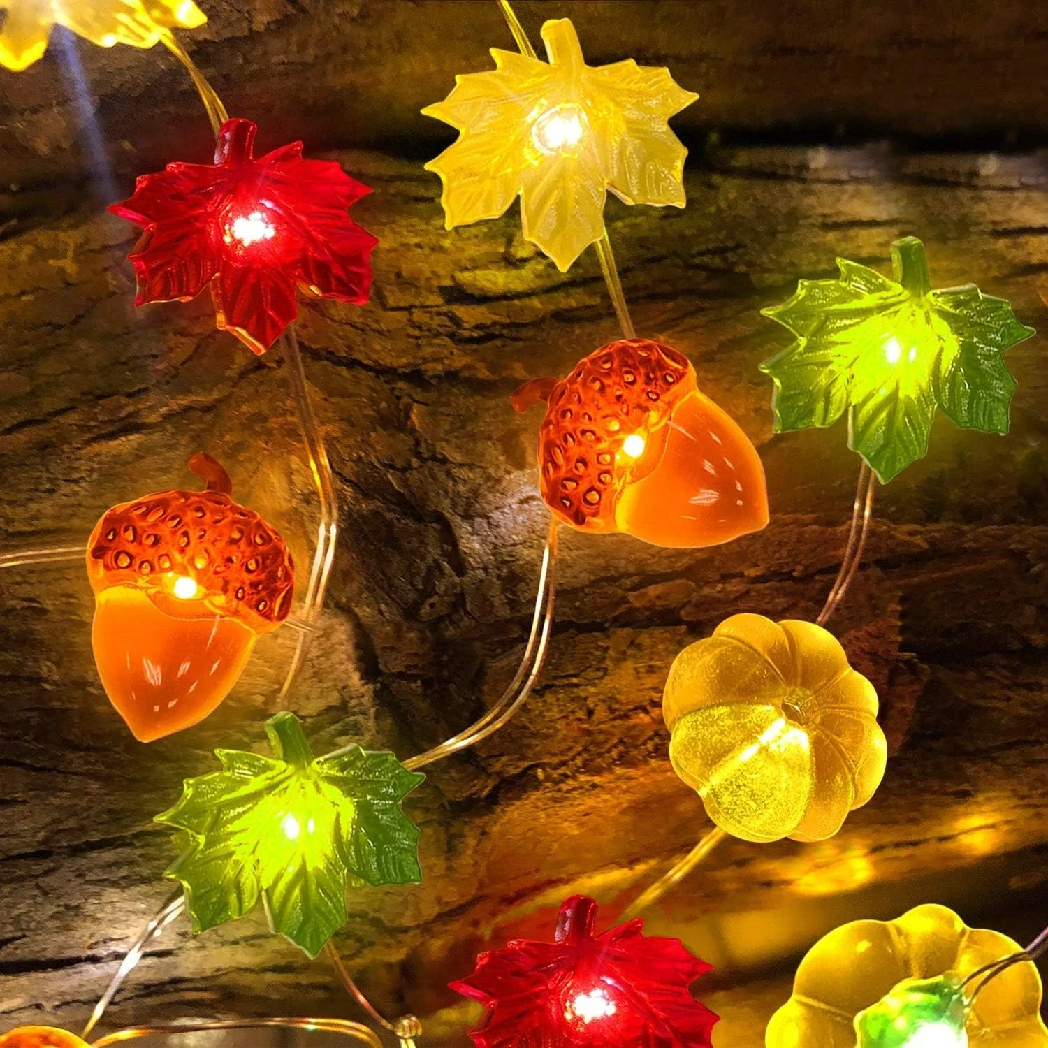 Thanksgiving Decorations 30Led/10Ft 3D Pumpkin Lights Thanksgiving Decor for Hom