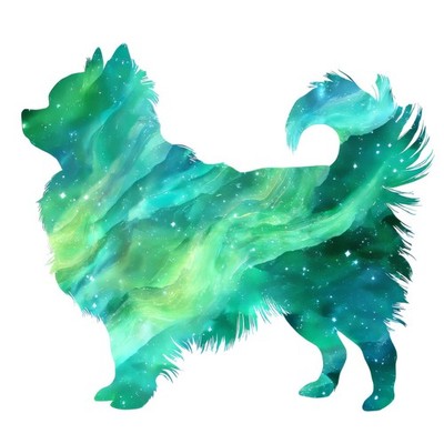 2x Sticker Hund Aurora Silhouette Autoaufkleber 9x9cm Polarlicht Natur