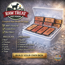 Raw Treat  Frozen Raw Dog Food 500g Premium Meat Beef, Chicken, Lamb, Tripe