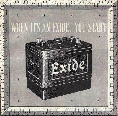 1945 Exide Storage Batteries 6x9 Vintage Print Ad - When It's An Exide You Start