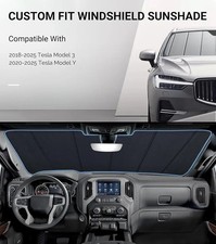 Windshield Sunshade for Tesla Model 3 2018-2025, Model Y 2020-2025 Front Wind...