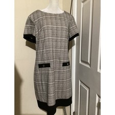 Tommy Hilfiger Women's Plaid Sheath Dress Short Sleeve Knee Length Size 14