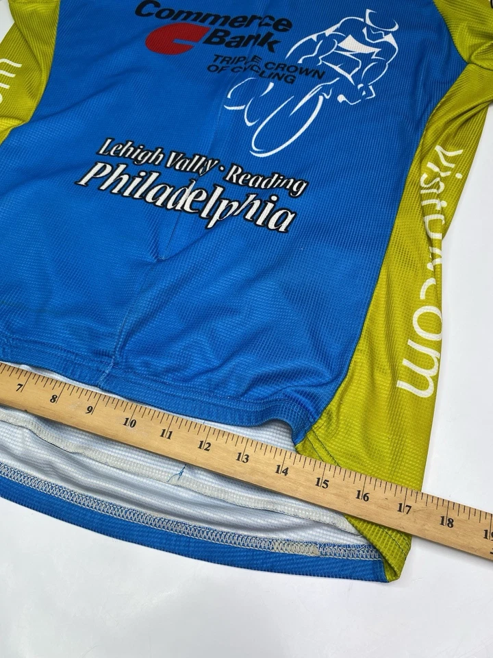 Camiseta deportiva Voler Cycling Philadelphia talla L bolsa bolsillos azul 1/4 cremallera Foto 3 de 4