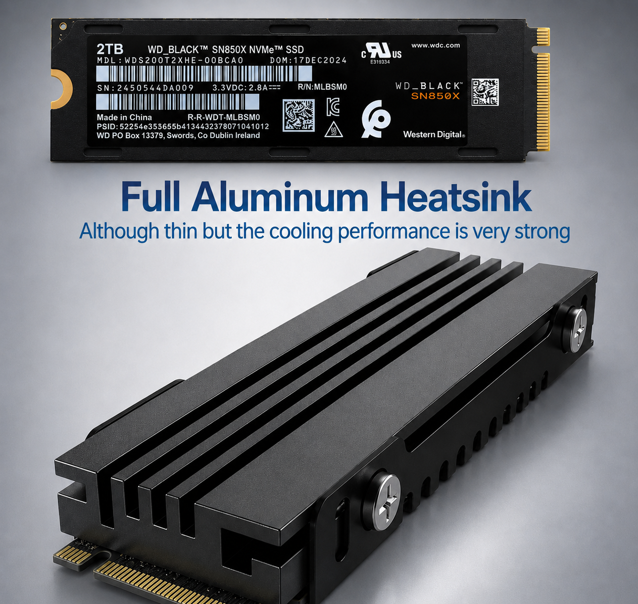 WD BLACK SN850X 4TB M.2 NVMe SSD For Sony PS5 PC Laptop Computers + heatsink
