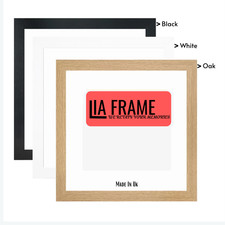 Square Picture Photo Frame Frames Black White Oak Poster Modern Wood Effect Size