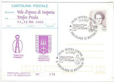 2002 Annullierung Imperia 11.9 '' Treffen der alten Segel - Il Portolano in Bottle ''