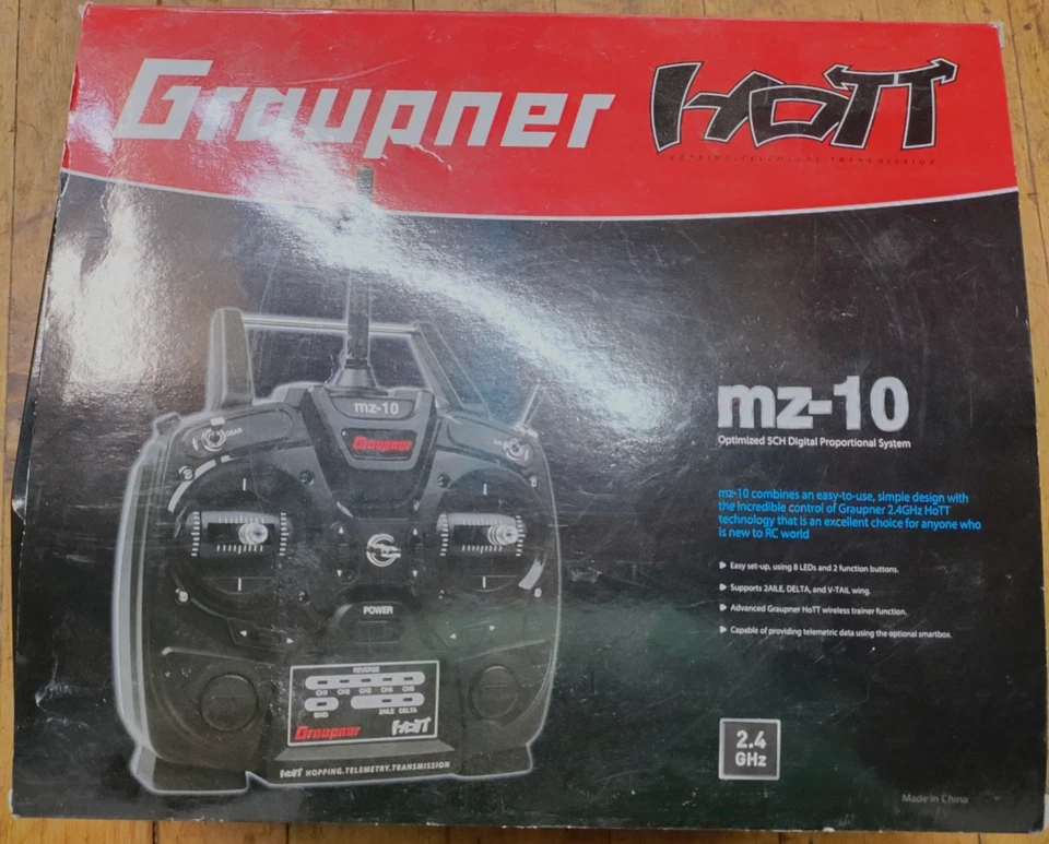 Graupner MZ-10 HOTT 5CH Transmitter 2.4ghz Mode 2 + original box/instructions  - Image 2 of 4