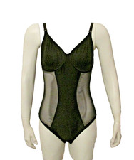 Van Raalte 31345 Body Shaper Briefer Girdle All in One Bodysuit 36C Satin Sheer