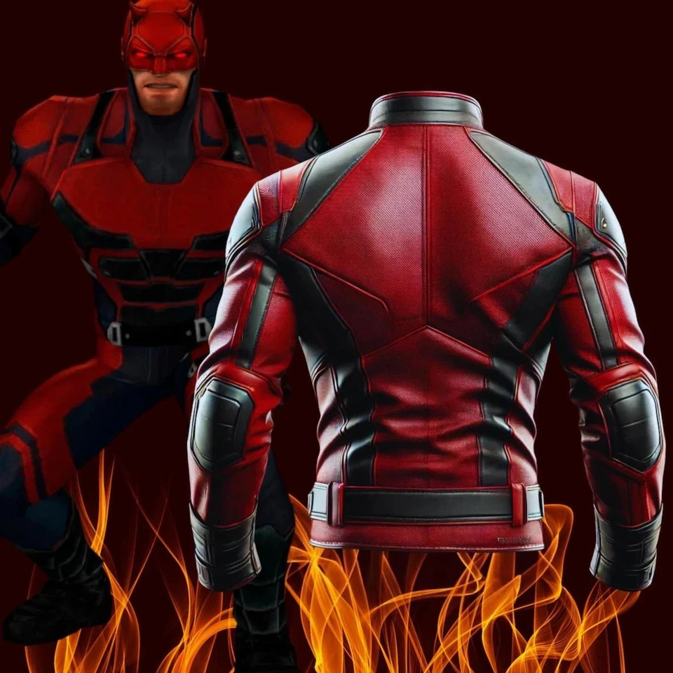 New Daredevil Born Again Inspired Leather Jacket Cosplay Halloween 2025 - Image 2 of 3