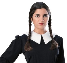 Rubies The Addams Family: Wednesday Wig for Adults, One Size, Black