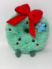 F.A.O. Schwarz 10" Glow Brights Plush LED Lights Sound Wreath Christmas Smiley