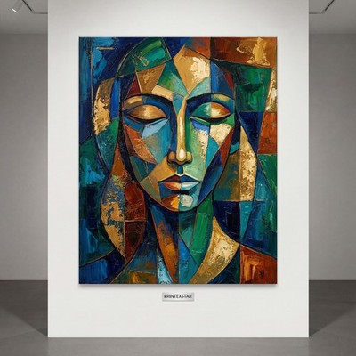 Abstrakte Porträtkunst, Leinwand-Bild, Acrylglas, Frau. Wandbild Kunst Art