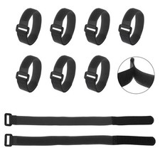 30Pcs 12.2" x 0.8" Reusable Hook and Loop Cable Cord Ties Straps Black