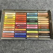 Vintage Grumbacher Soft Pastels 47 Pieces In Hard Case No Lid