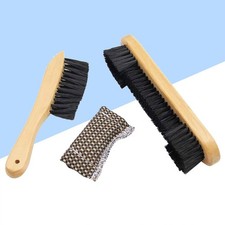 3 Pcs Pool Table Brush Set Billiard Felt Cleaner Wooden Handle Rail Brush Kit