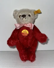 Miniature Steiff Dolly Teddy Bear # 030628 - Red & White
