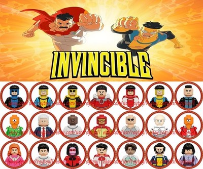 21PCS Invincible Character Omni-Man Atom Eve Collection 4cm Plastic Figure Toy