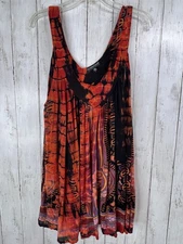 Greater Good Top Women’s 3X Sleeveless Hippie Festival Tie Dye Lagenlook