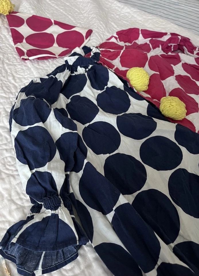 Disfraz de payaso vintage hecho a mano con sombrero, pequeño 4-5 Foto 4 de 4