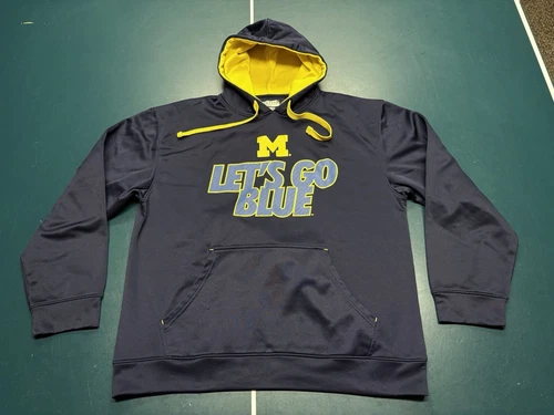VETEMENTS Felpa con cappuccio pullover Michigan Wolverines Knights Apparel "Let's Go Blue" taglia large