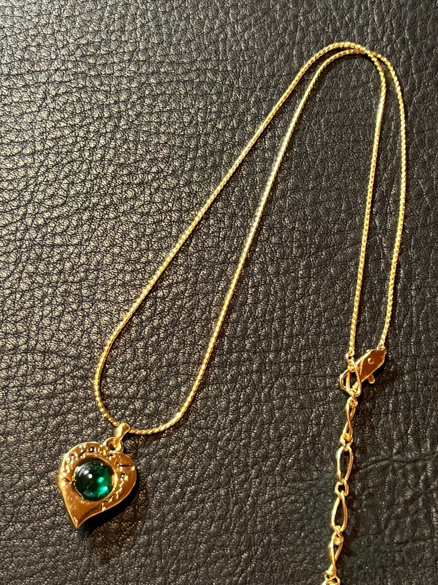 YVES SAINT LAURENT YSL Necklace Pendant AUTH Vintage Heart