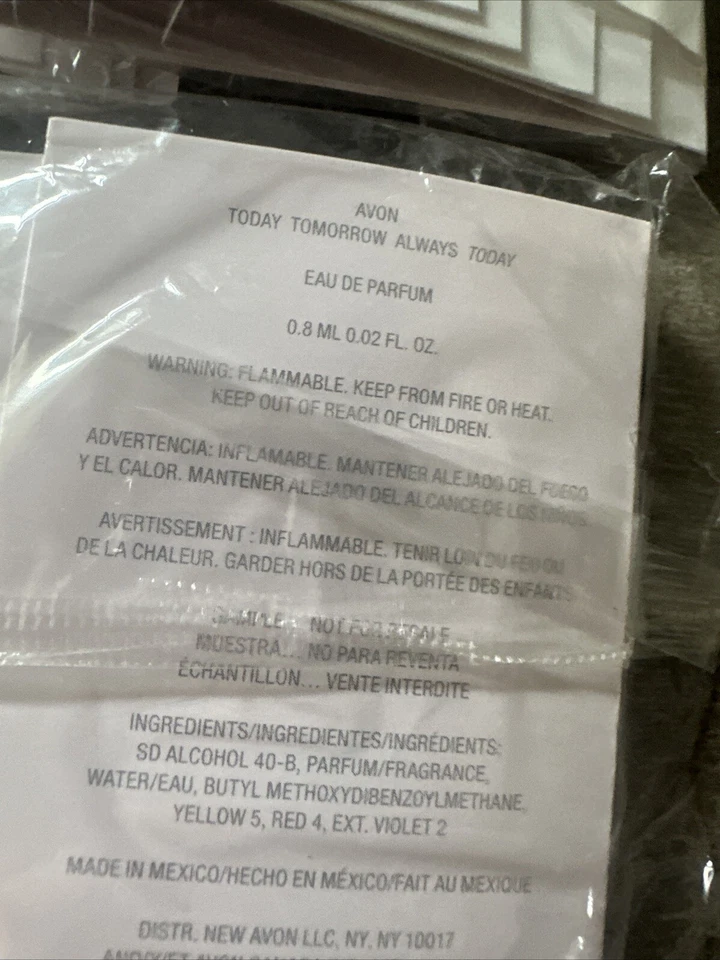 Avon 5 paquetes HOY eau de parfum 0,02 fl oz muestras (25) nuevo Foto 3 de 3
