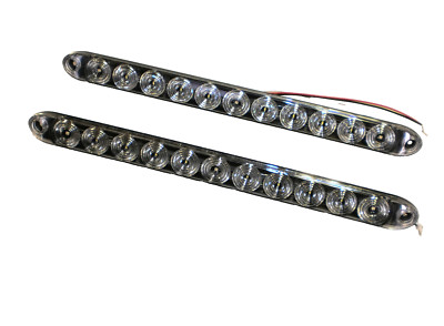 2- TecNiq Red 3 ID Bar w/ white reverse light 11 LED 15''  Camper Trailer USA