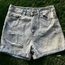 Refuge Charlotte Russe Mom Jean Shorts Cuffed Distressed Size 3