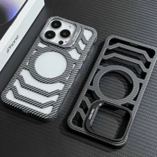 Magnetic Carbon Fiber Grain Frosted Light Iphone Case USA premium Stylish Cases