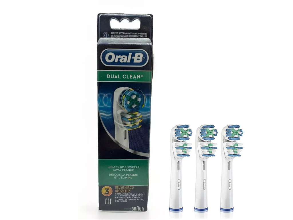 Oral-B Dual Clean Electric Toothbrush Replacement Brush Heads 3 Count