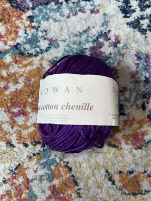 Rowan fine cotton chenille yarn  50 grams purple  NWT  89 cotton/11 polyester