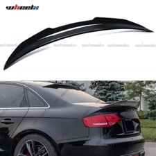 HIGHKICK PSM STYLE TRUNK SPOILER WING FOR 2008-12 AUDI A4 B8 4DOOR GLOSSY BLACK