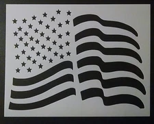USA US American Flag Waving Wave Wavy 8.5" x 11" Stencil FAST FREE SHIPPING