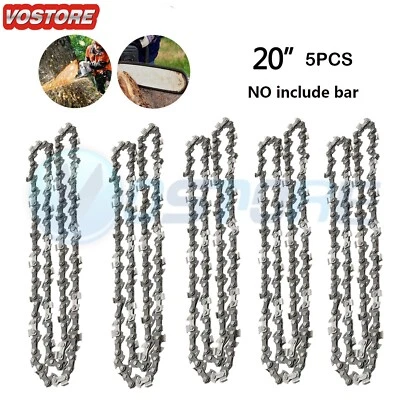MAX MOTOSPORTS 5PC 20" Chainsaw Saw 3/8"LP Chain Blade .050 Gauge 72DL Link for Stihl Husqvarna