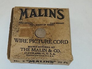 Malins Wire Picture Cord #3-25Ft.,  Empty Box, Cleveland OH USA