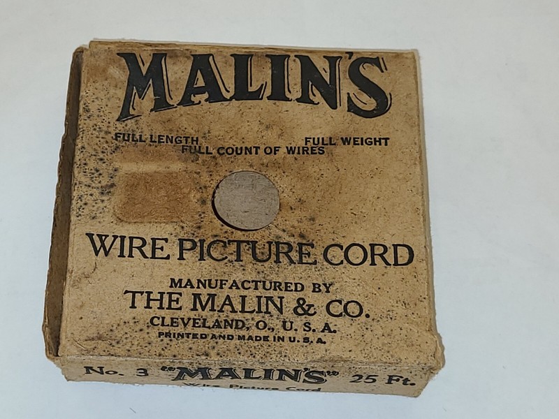 Malins Wire Picture Cord #3-25Ft.,  Empty Box, Cleveland OH USA