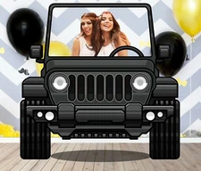 Black Jeep Car, Vehicle Theme, DIY Photo Booth Props, Non-Personalized