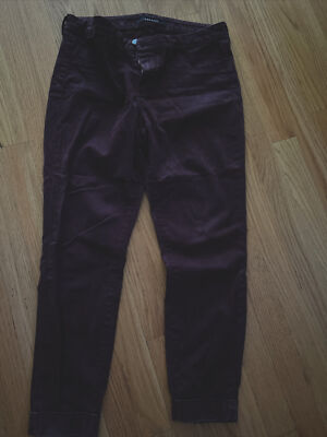 J Brand Anja Ankle Cuff High-Rise Skinny Pants Deep Mulberry