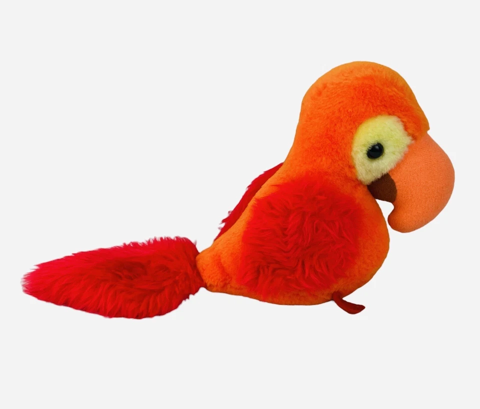 Peluche Knickerbocker Applause Tatoo Naranja Rojo Loro Vintage 1981 Etiqueta Original Foto 4 de 4