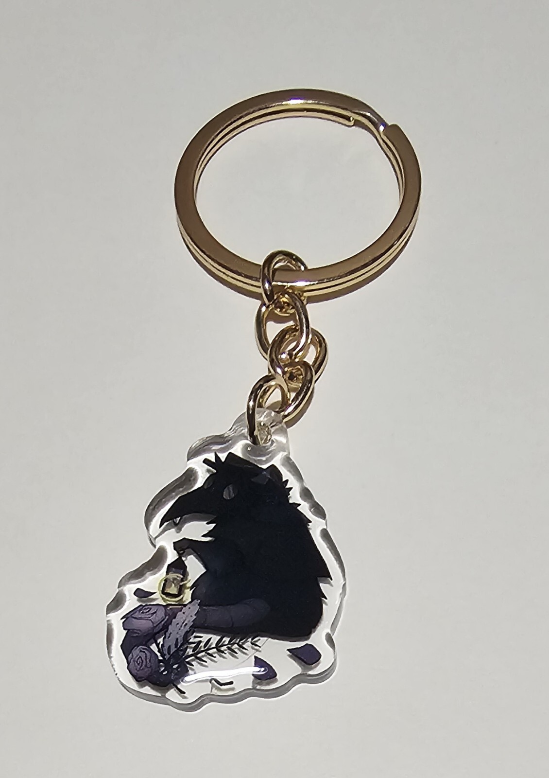 Plague Doctor Black Rat With Roses And Lantern key chains