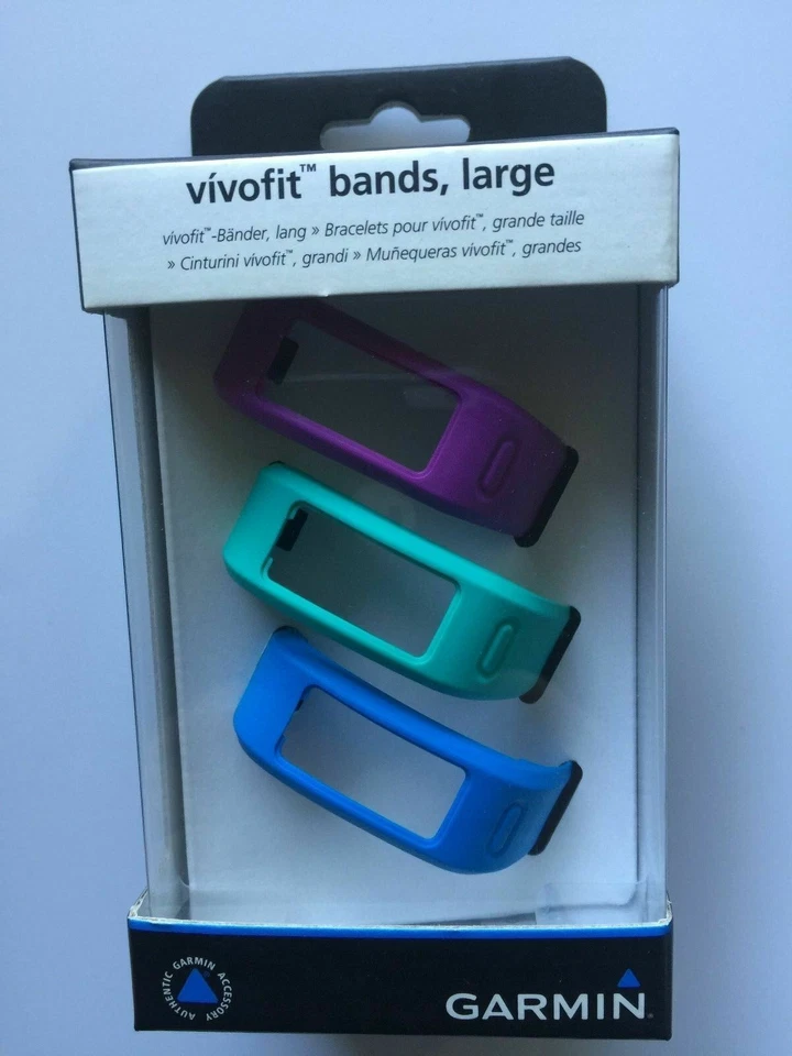 Bandas de repuesto Garmin Vivofit - Paquete de 3 (púrpura, verde azulado, azul) - grandes NUEVAS Foto 3 de 4